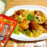 鶏肉とレンコンの甘酢炒め|horipiさん