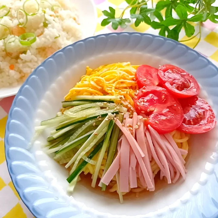 Snapdishの料理写真:こんにゃく麺で冷やし中華|小豆🌼さん