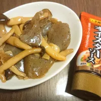 Snapdishの料理写真:こんにゃくのオイスター炒め|みはるさん