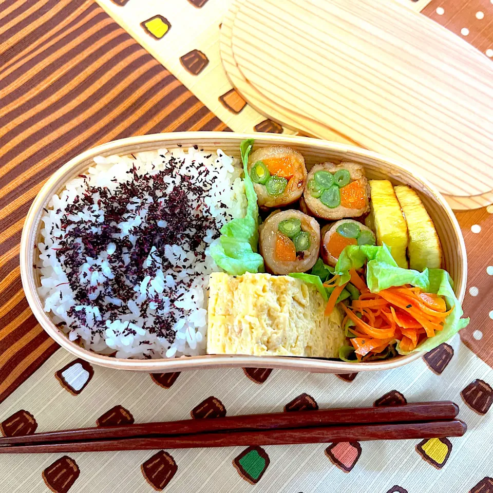 インゲンとにんじんの肉巻き弁当|にこりこぷりんさん