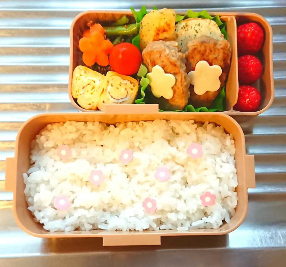 冷食ハンバーグのお世話になりました弁当|8YUKKO8さん