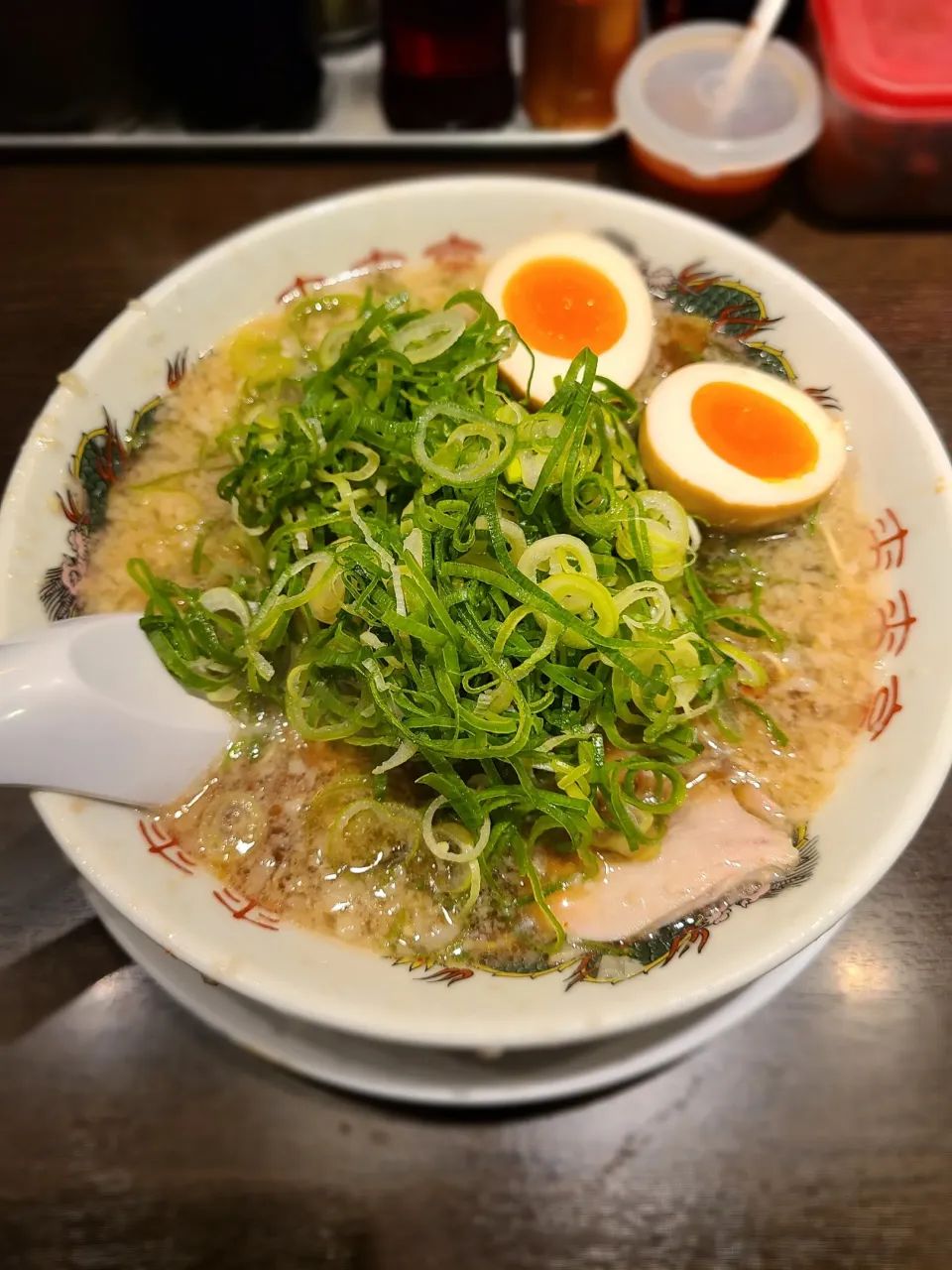 Snapdishの料理写真:来来亭さんの味玉ラーメン🍜🍥|たかさん