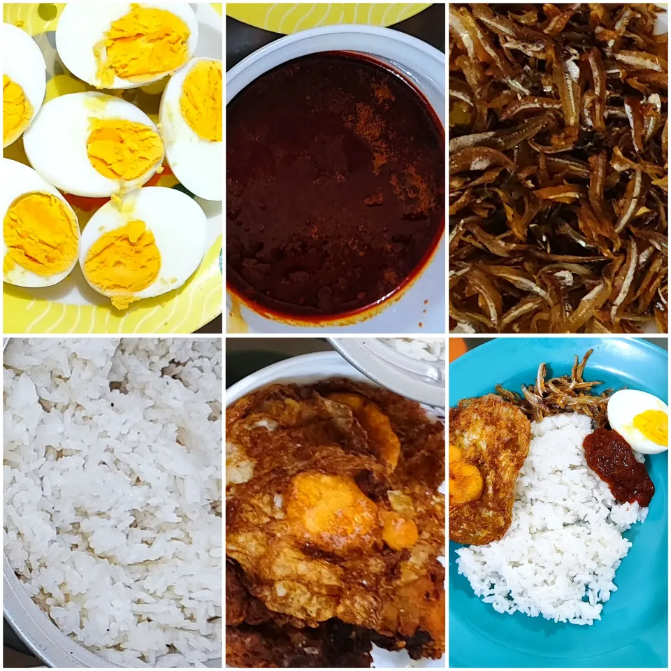 Set Nasi Lemak
- Nasi Lemak
- Sambal
- Anchovies
- Telur rebus
- Telur goreng|simatasepetさん