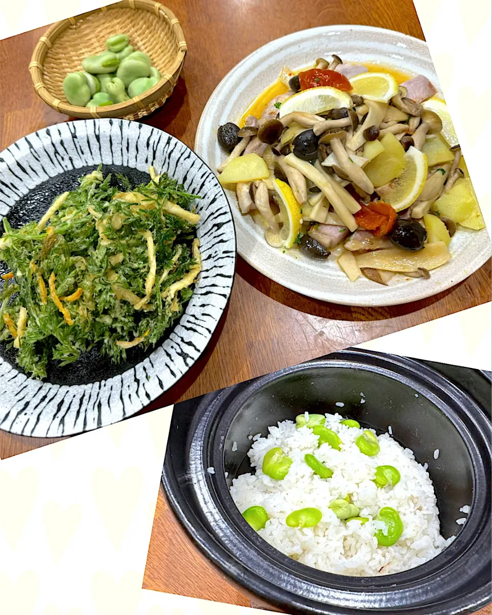 Snapdishの料理写真:収穫野菜で晩ご飯|sakuramochiさん