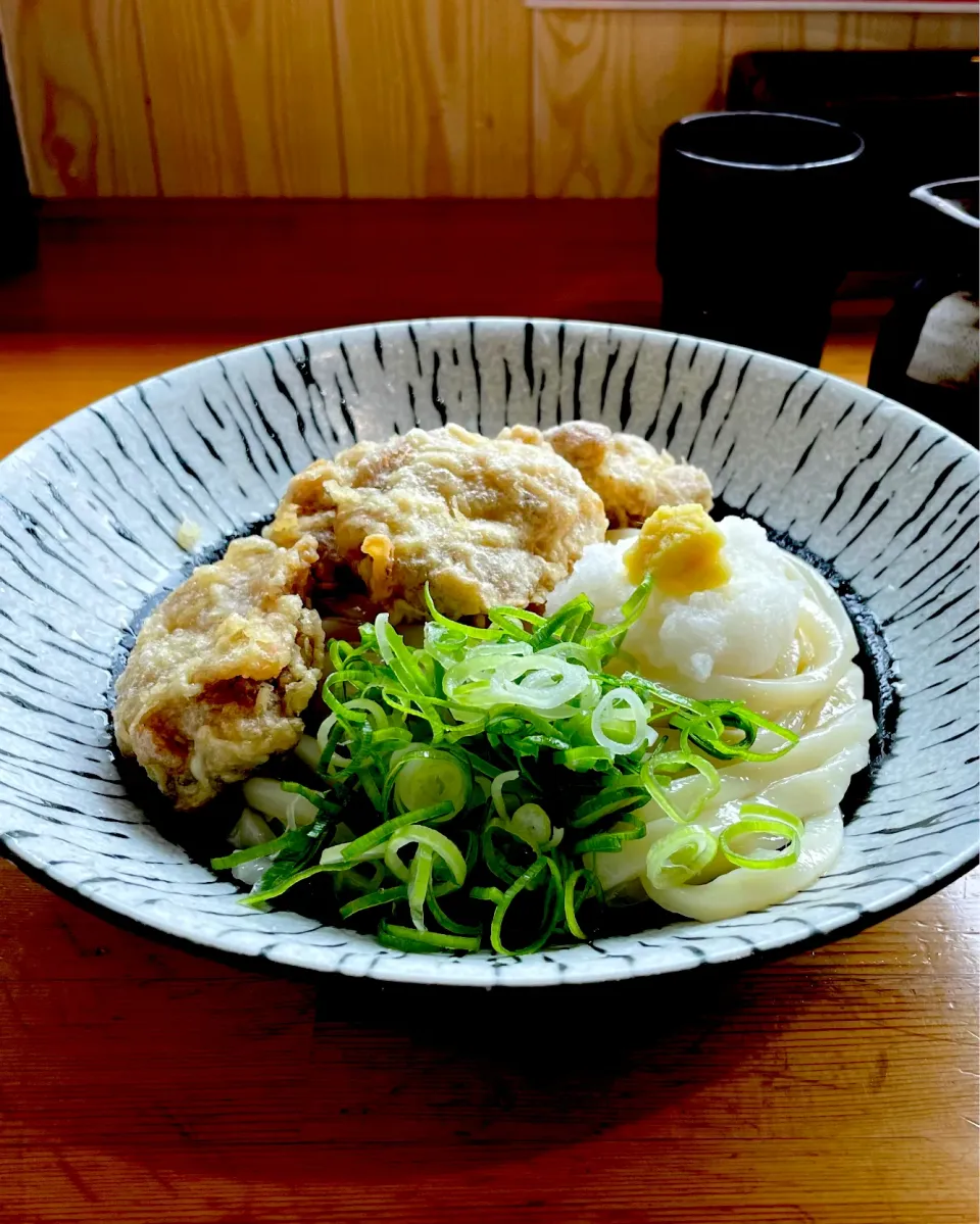 とり天ぶっかけ　（手打ちうどん　まつばら）|かおるさん