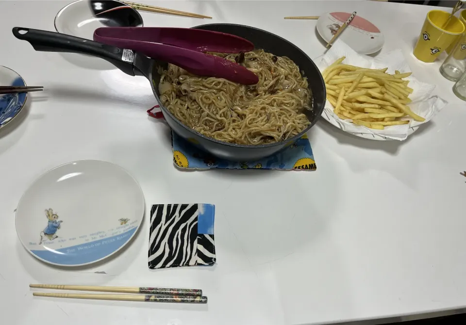 母の日晩御飯は母が楽すべし。☆あんかけ焼きそば☆フライドポテト|Saharaさん