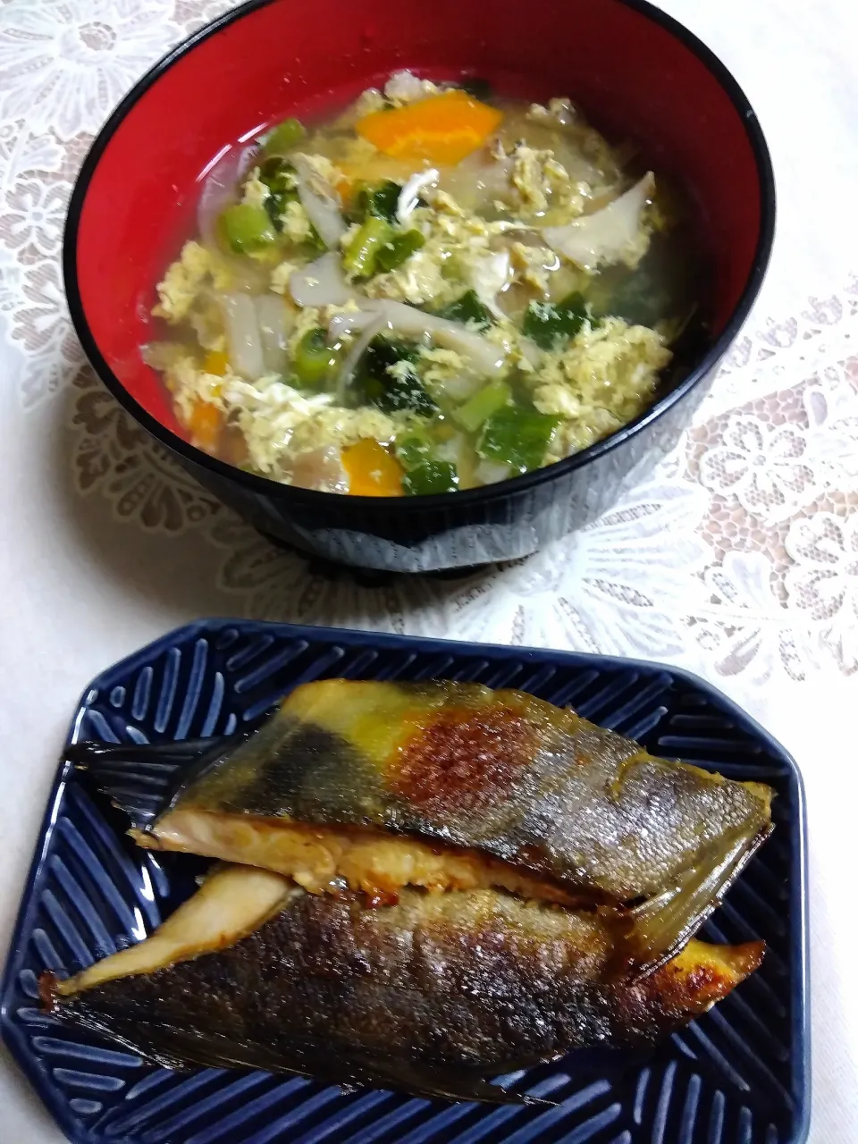 やりました、夜ご飯は生協ほっけと汁|m.rafuさん