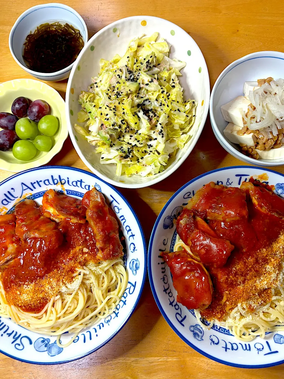 Snapdishの料理写真:干し大根豚肩ロース肉巻き巻きミートソース🍝|Makokoさん