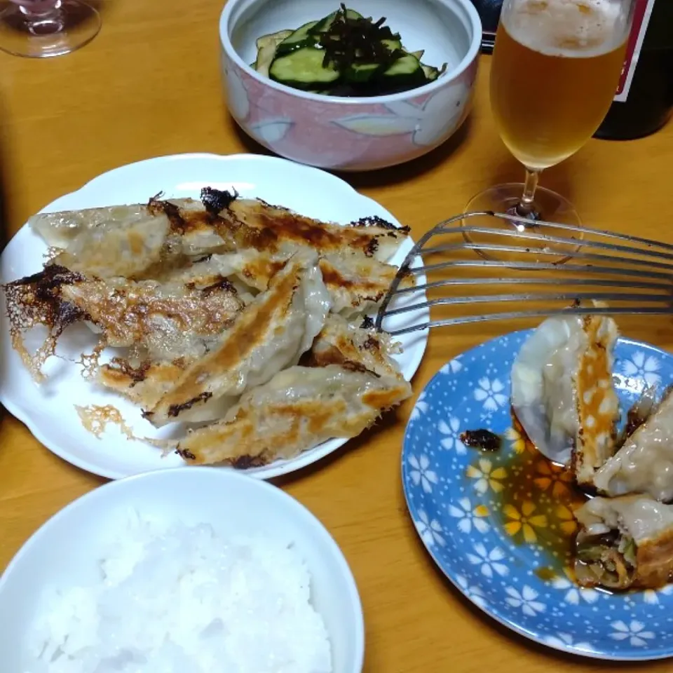 ホットプレートで餃子|しまだ ちえこさん