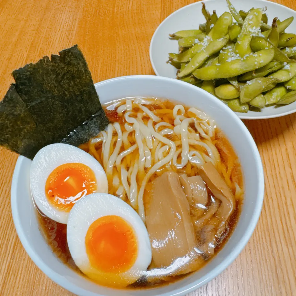 冷やしラーメン、枝豆|naoさん