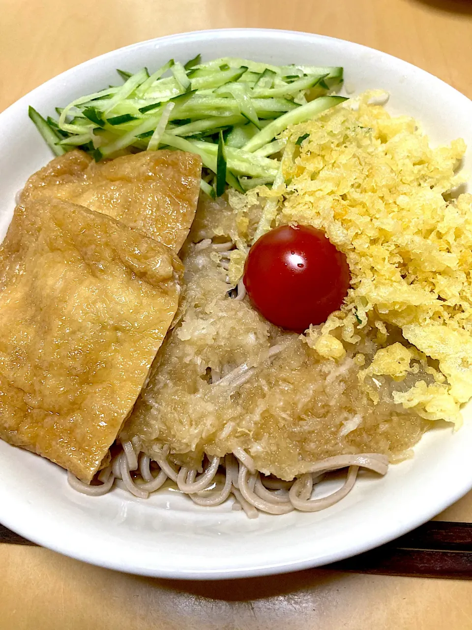 在宅勤務中のランチ(化かし合い 冷しぶっかけそば)|おおもりの星さん