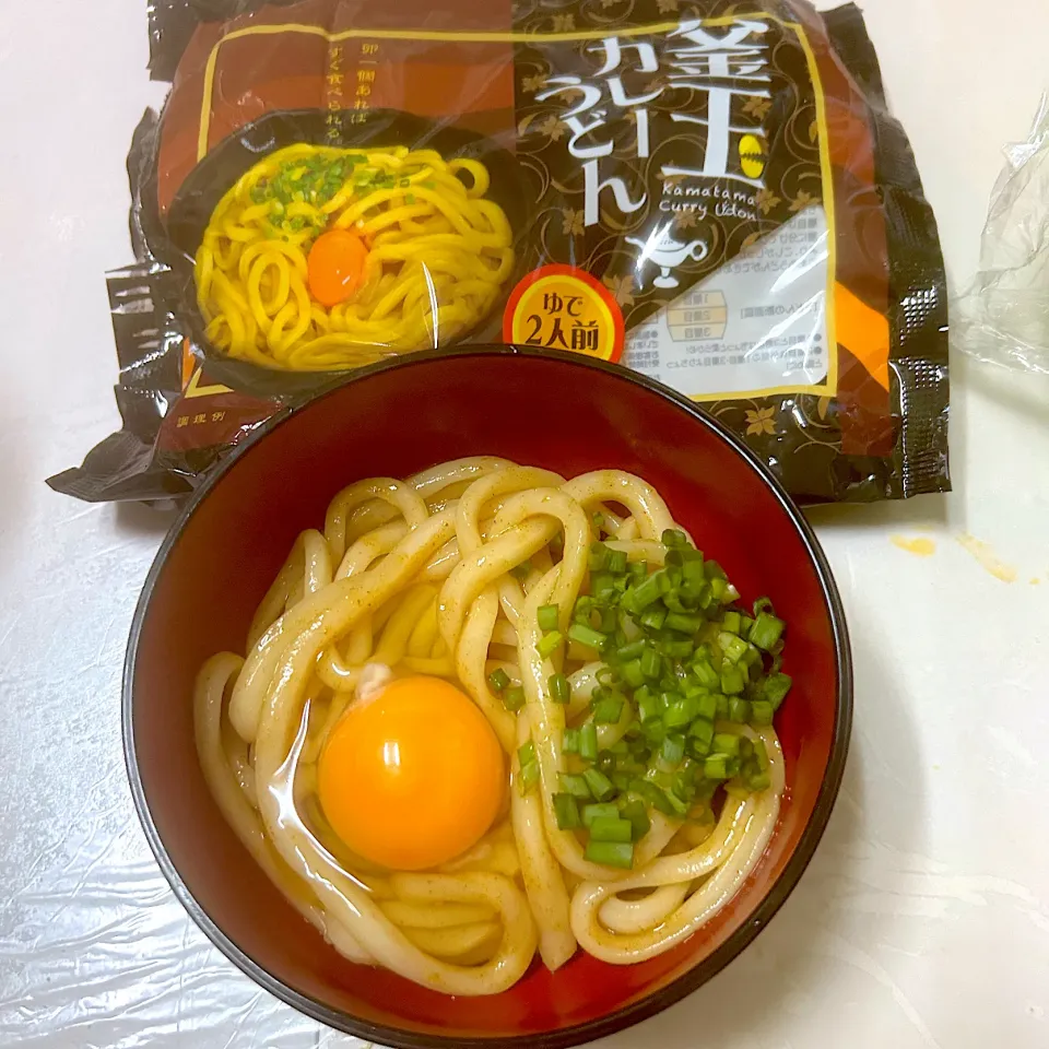 釜玉カレーうどん|ぷーはるひゅうさん