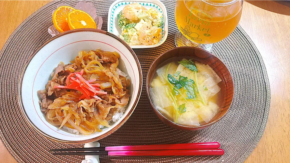 牛丼の夕ご飯|ゆうかさんさん