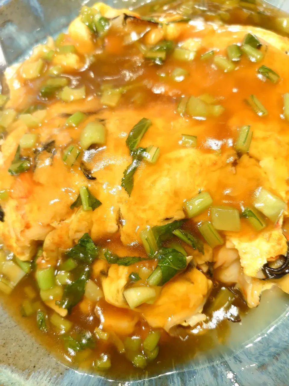 温豆腐にonかに玉|to coさん