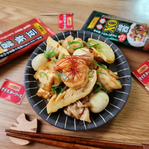 「李錦記 海鮮ＸＯ醤」を使ってみたSnapdishの料理・レシピ写真:李錦記XO醤炒め
豆板醤も入れてピリ辛で🍺