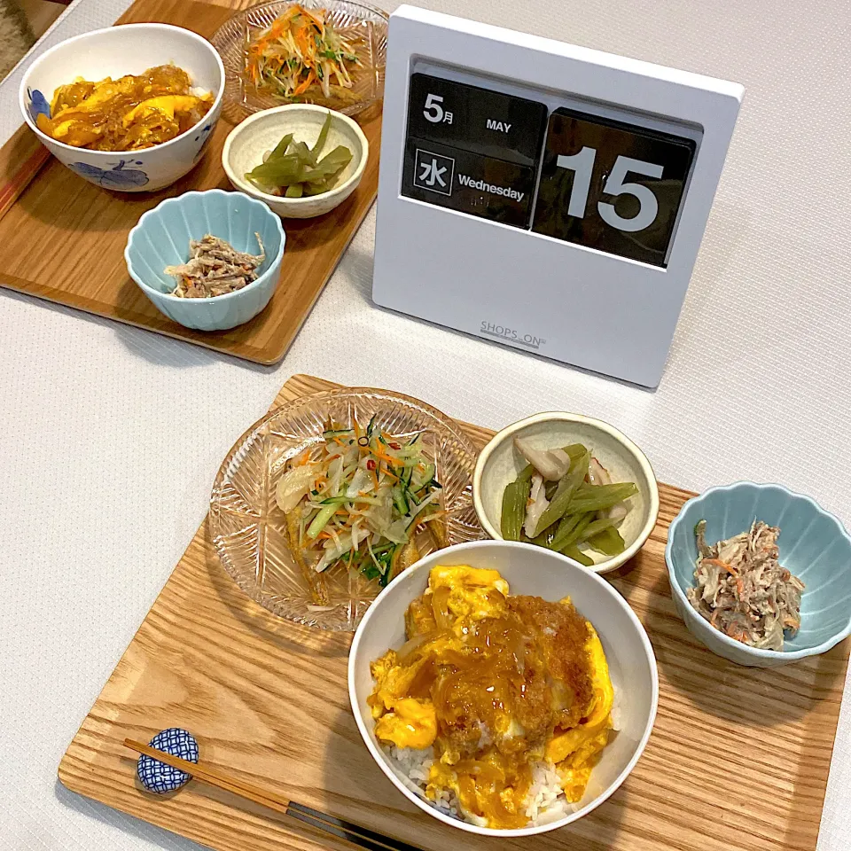 カツ丼、ワカサギ南蛮漬け|papinさん