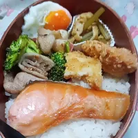 Snapdishの料理写真:高校生男子曲げわっぱ弁当|JUNさん