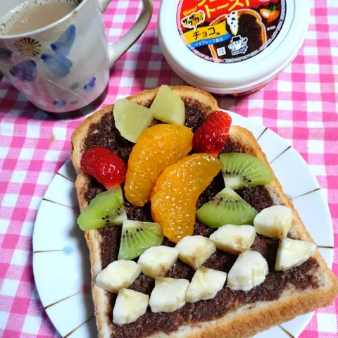 「シュガートースト ザクザクチョコ味」を使ってみたSnapdishの料理・レシピ写真:ザクザクチョコ味シュガートースト de 楽しいフルーツトーストアレンジ