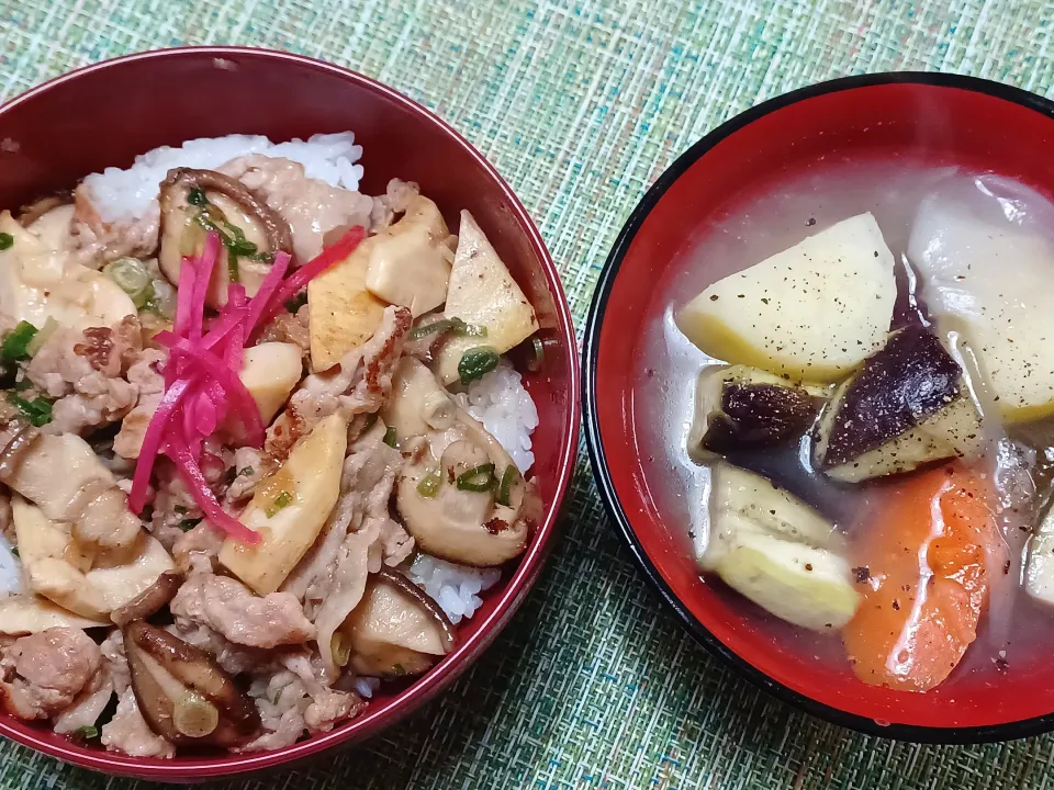 Snapdishの料理写真:１人の自由なテキトー晩ごはん|ぱいんてーるさん