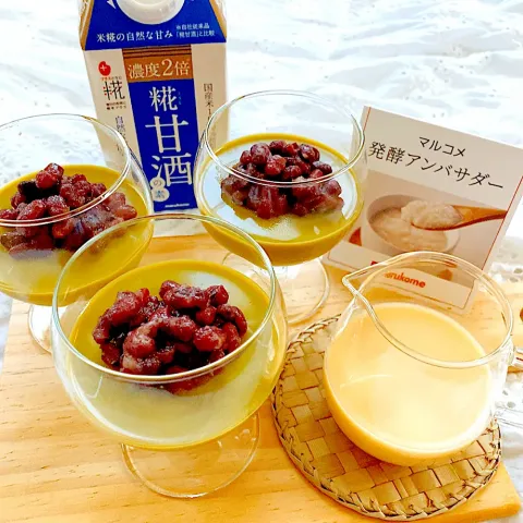 「プラス糀 糀甘酒 LL 抹茶ブレンド」を使ってみたSnapdishの料理・レシピ写真:抹茶寒天