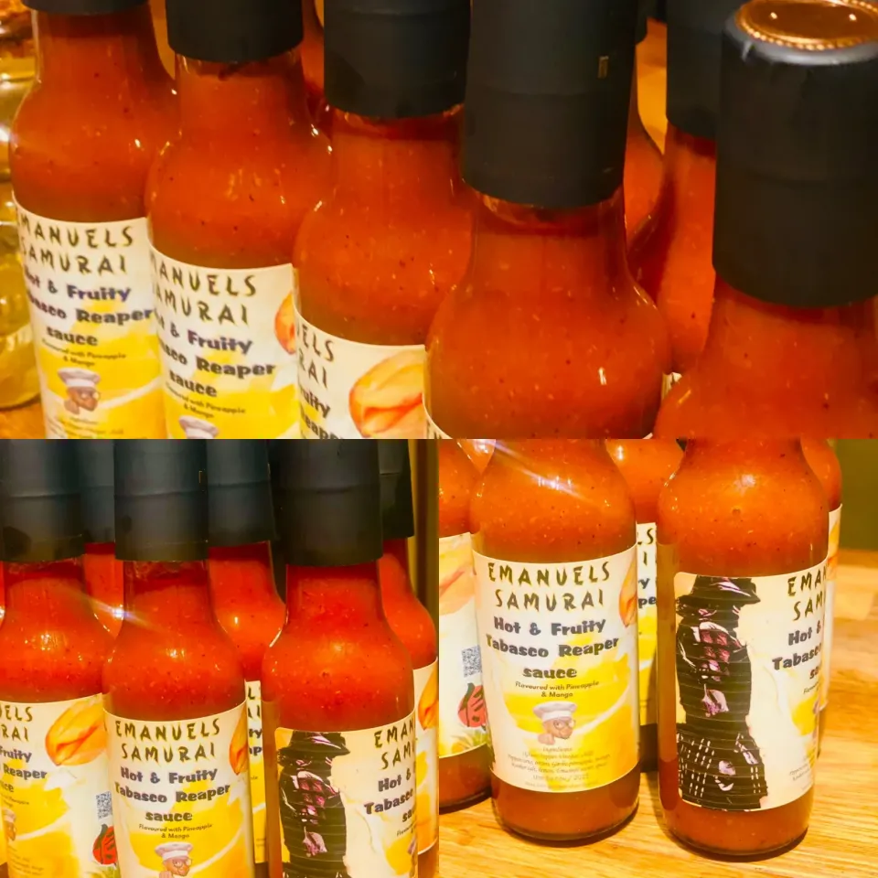 Hot 🥵 Hot 🥵 Hot 🥵 
🌶️ 🌶️ 🌶️ 🌶️ 🌶️ 
Vinegar Based Mango & Pineapple  
Hot Reaper Pepper Tabasco Sauce 
Hot to the taste with the hint of mango and pineap|Emanuel Hayashiさん