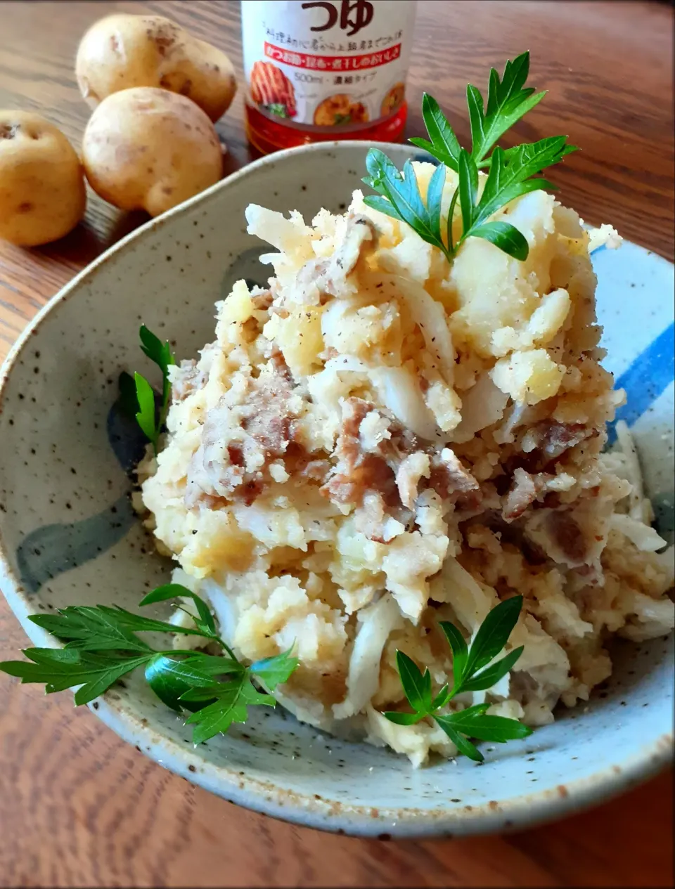 新じゃがと新玉ねぎで肉じゃが風ポテトサラダ😊|fumfumさん