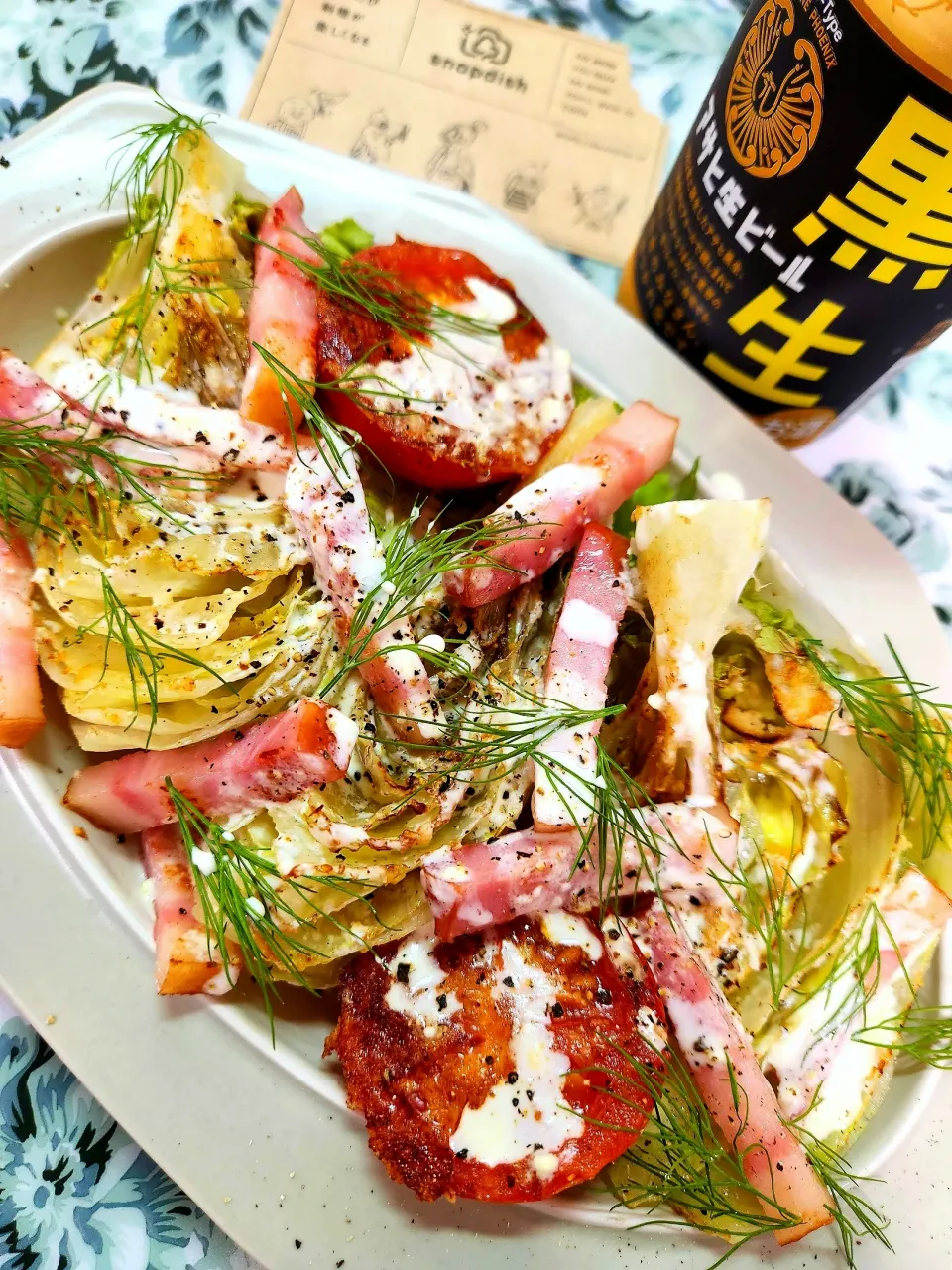 🔷🥬春レタスの焼きシーザーサラダ🥗日曜日の昼飲み🔷|@きなこさん