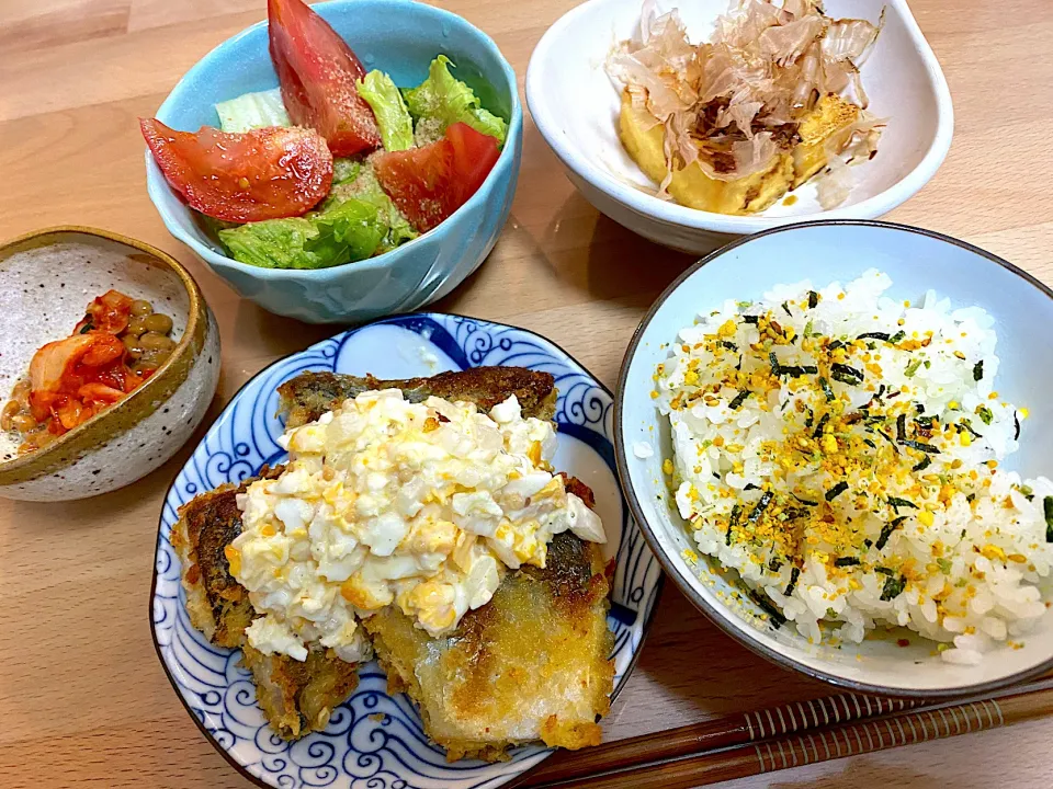 アジフライ🐟自家製タルタル定食😊|かおちゃんさん