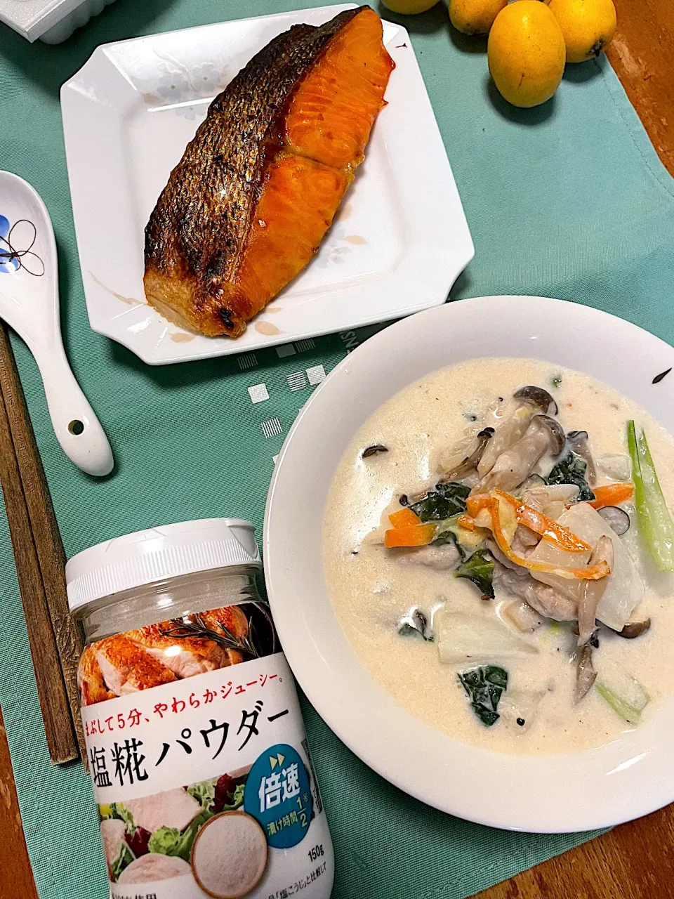 Snapdishの料理写真:プラス糀　塩麹パウダーで白菜と豚肉のクリーム煮|パンプキンさん