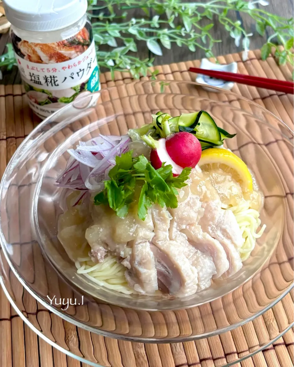 糀茹で鶏のエスニック冷やし麺|ゆーこどんさん