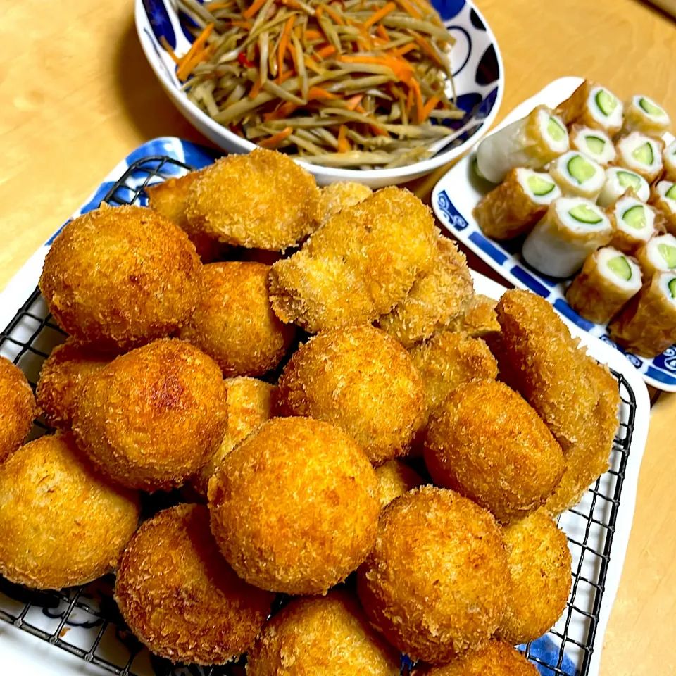 嫁ちゃんコロッケ。夕飯下ごしらえしてくれてました🙏|abekoさん