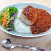 Snapdishの料理写真:新玉ねぎハンバーグカレー|akeaさん