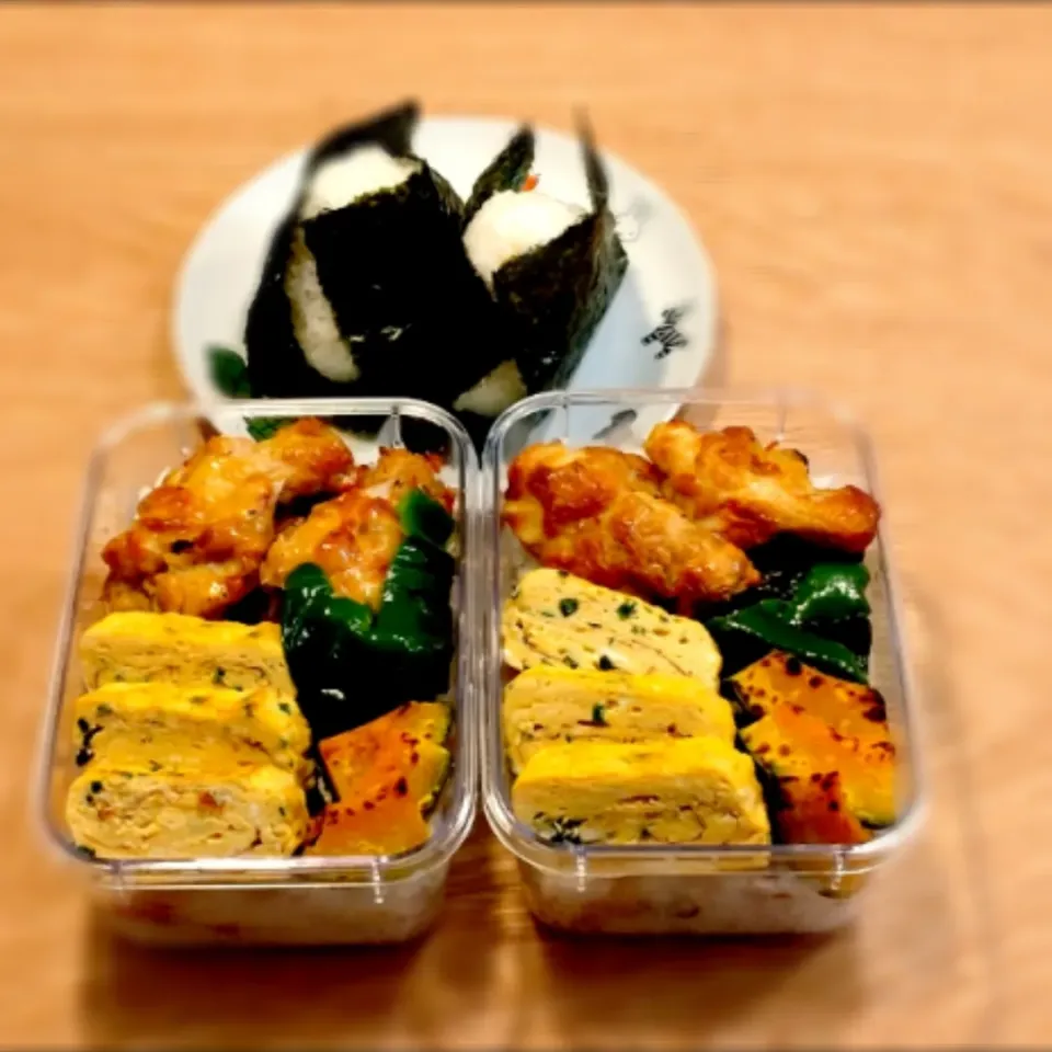 男子中高生のお弁当（+部活の補食🍙）
たっぷりご飯の上におかず|みりさん