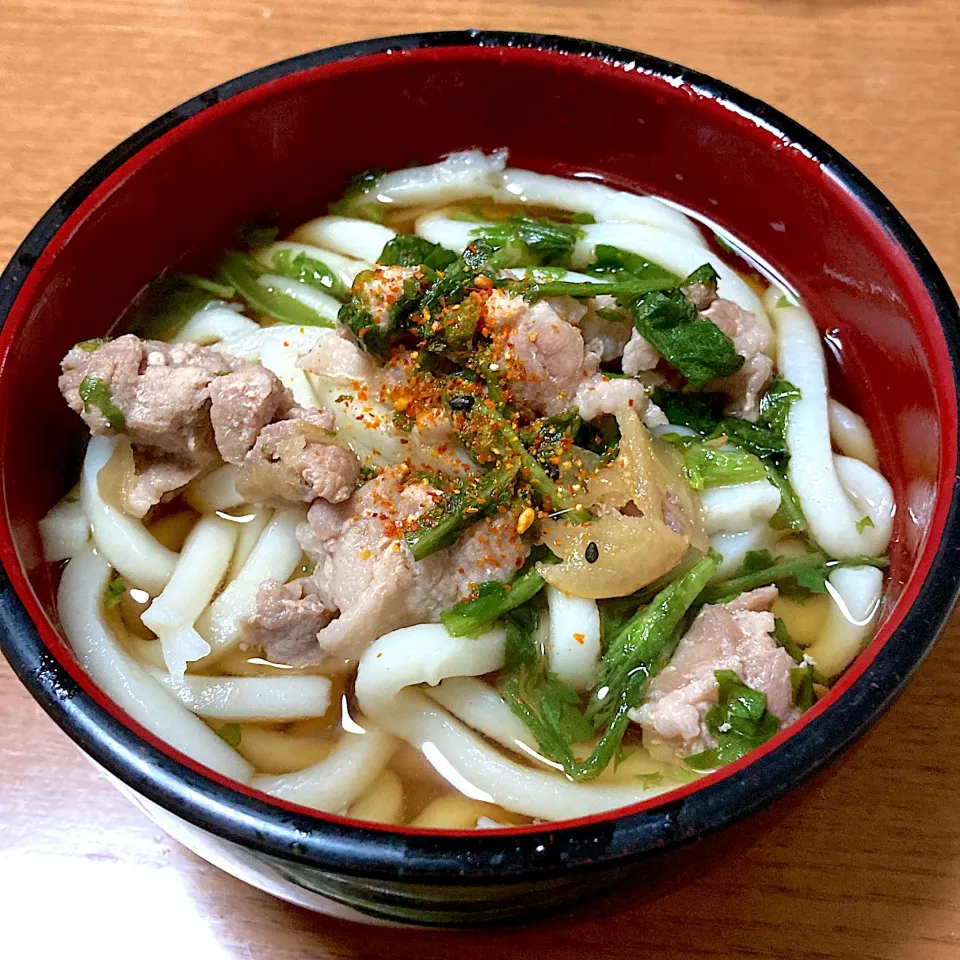 Snapdishの料理写真:ぶっかけ肉汁うどん|みんみんさん