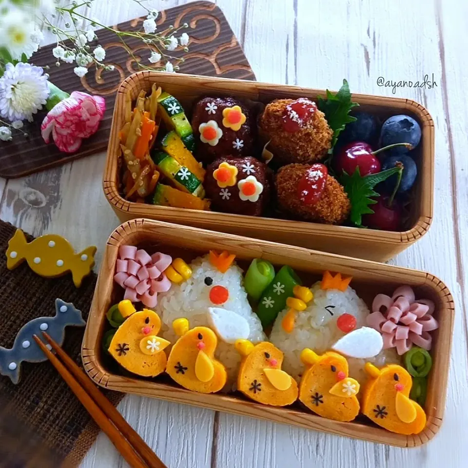 🐔おにぎり&🐤卵焼きの親子弁当🌱|ayano.adshさん