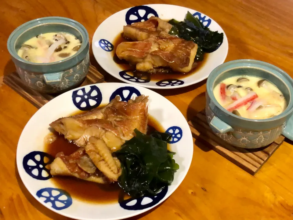 Snapdishの料理写真:煮魚と茶碗蒸し|マユマユさん