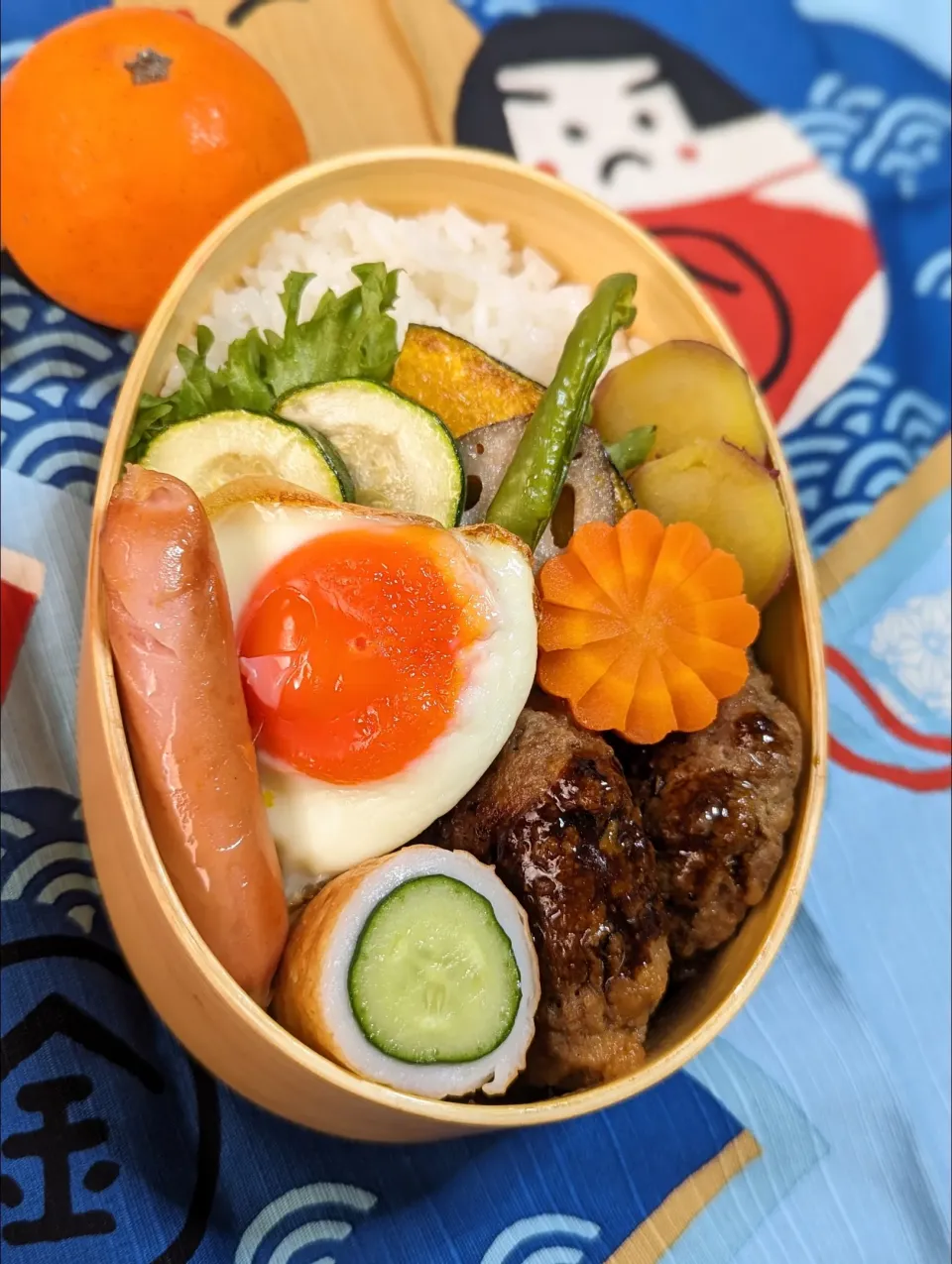 本日のお弁当〜ハンバーグと焼き野菜弁当|f.1125beさん