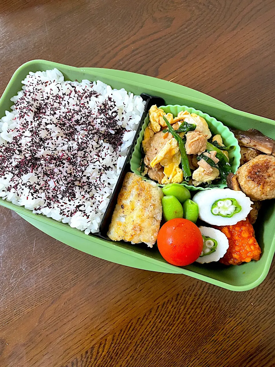 タラのムニエルと大豆で作ったお肉の炒め物弁当|kiicoさん