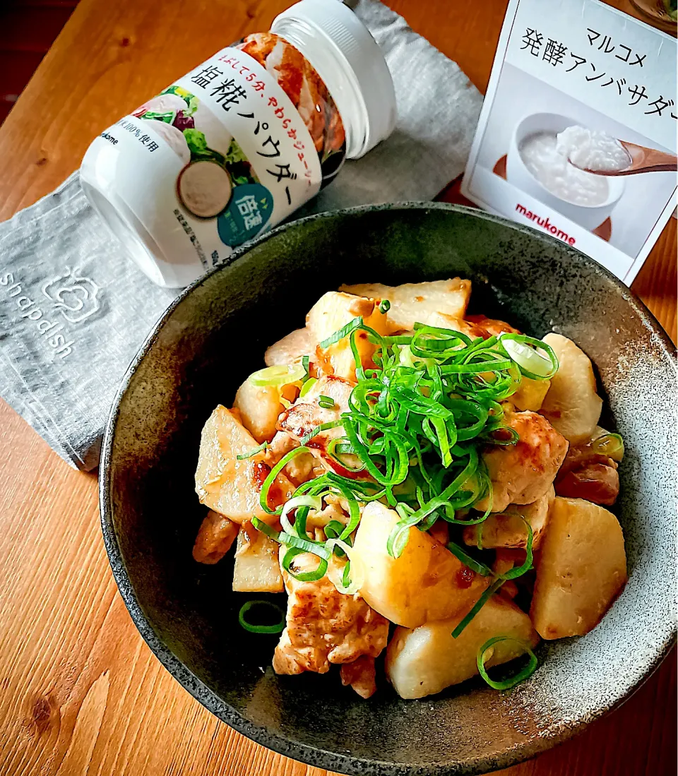 しっとり鶏胸肉と長芋の梅わさび炒め|にゃんぺこさん