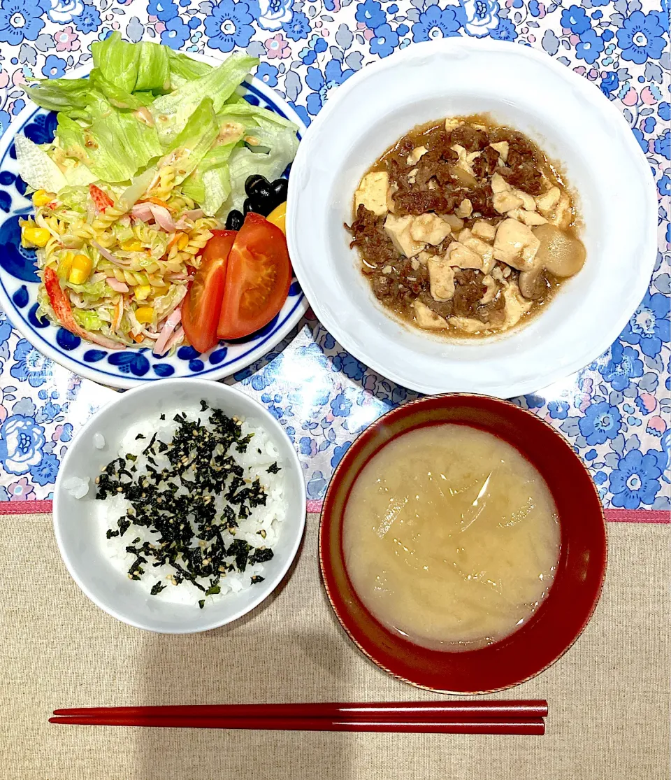 牛肉豆腐煮とマカロニサラダ|おしゃべり献立さん