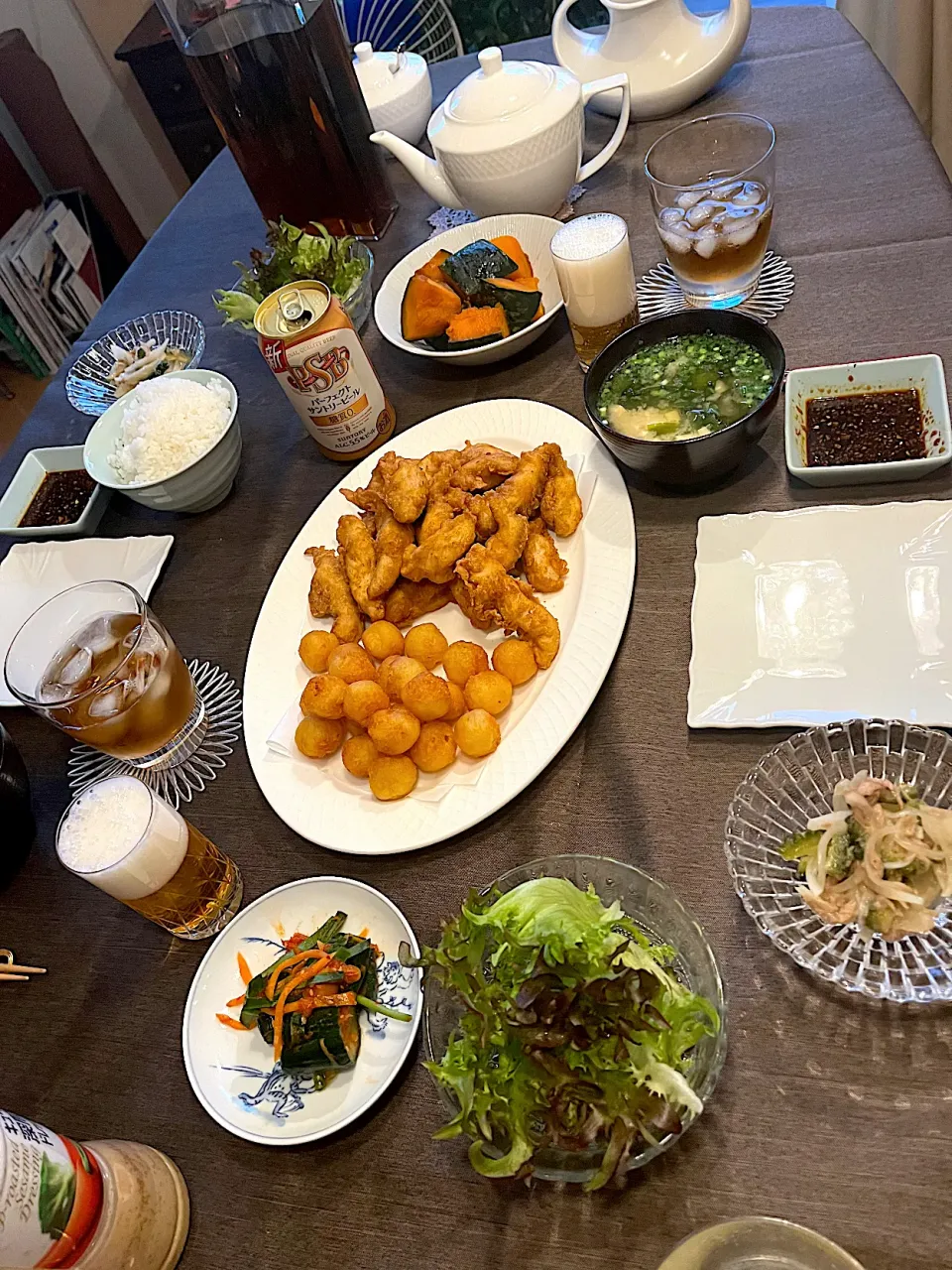 Snapdishの料理写真:暑かったので唐揚げビール|cherさん