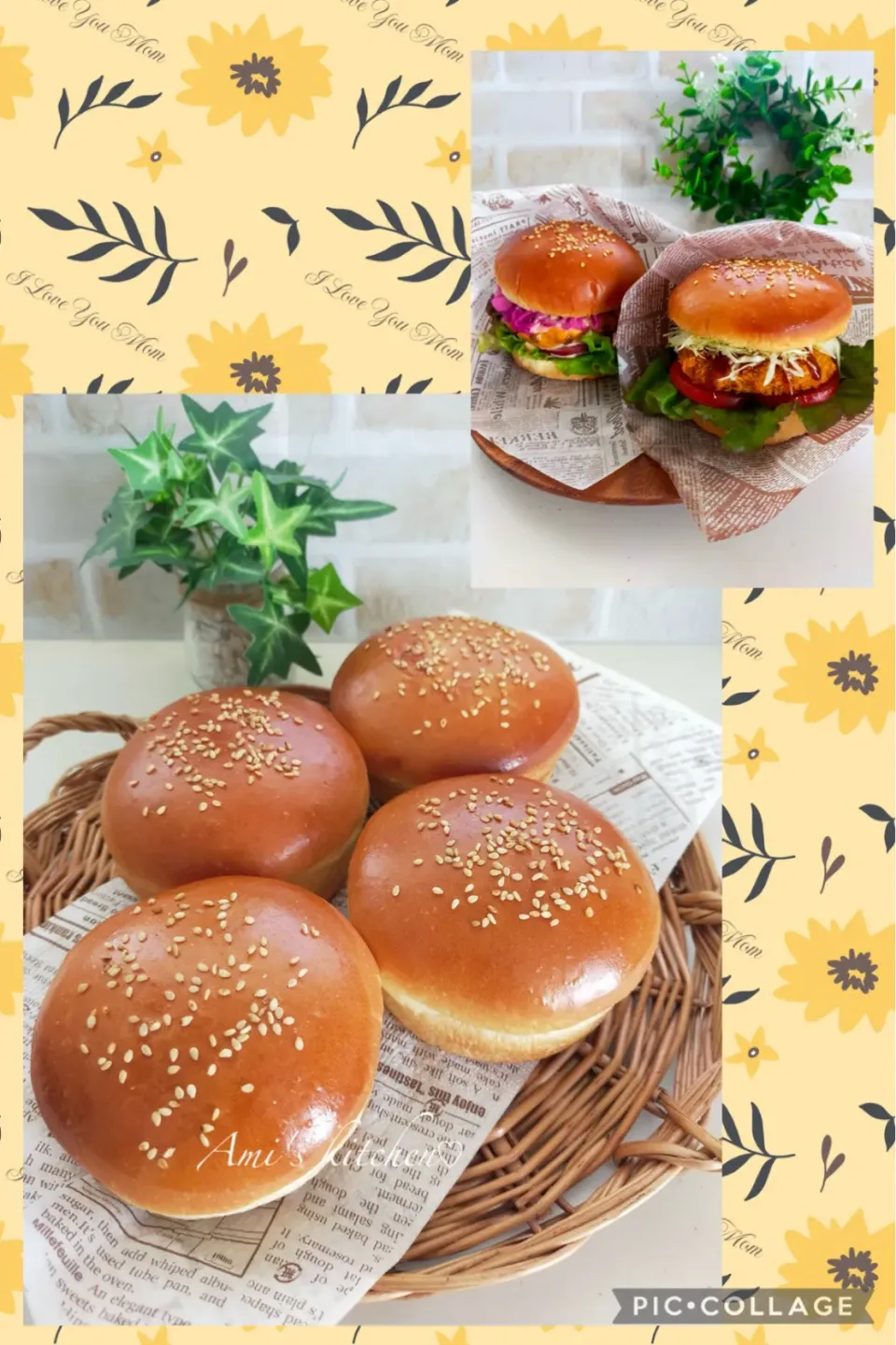 バンズ🍔チーズバーガーとコロッケバーガー😆🍔|あみさん