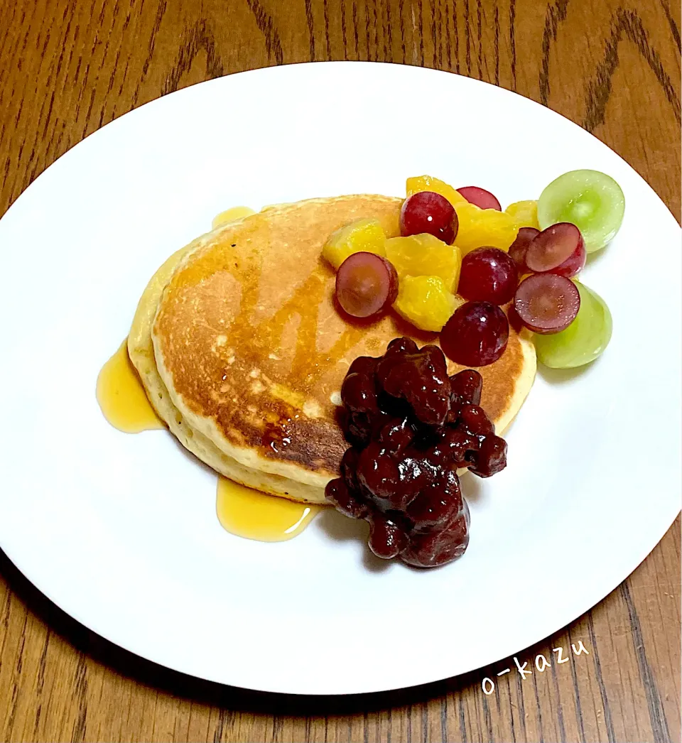 ゆであずきとフルーツのホットケーキ|o-kazuさん