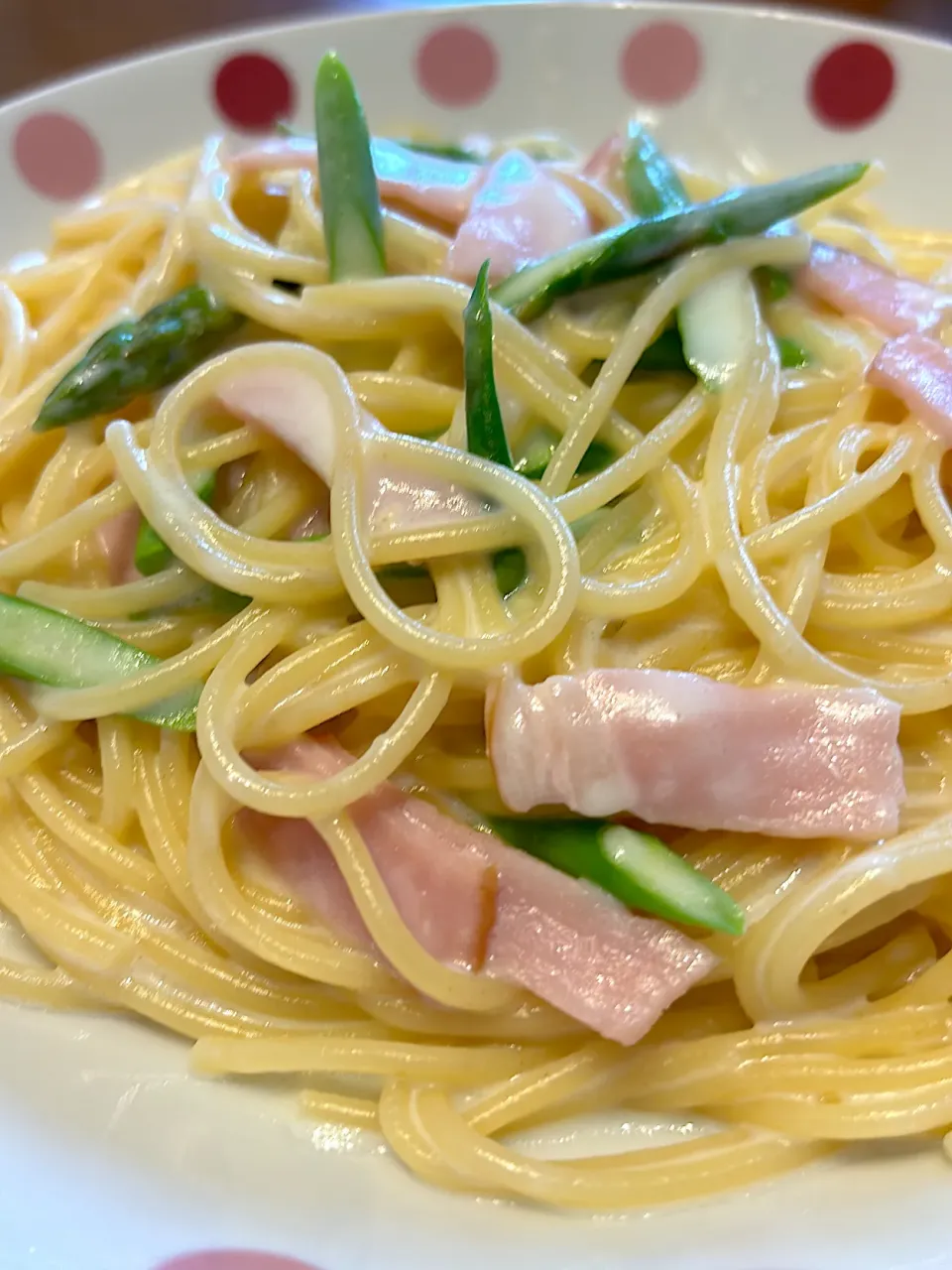 ハムとアスパラガスのクリームソーススパゲティ|masaさん