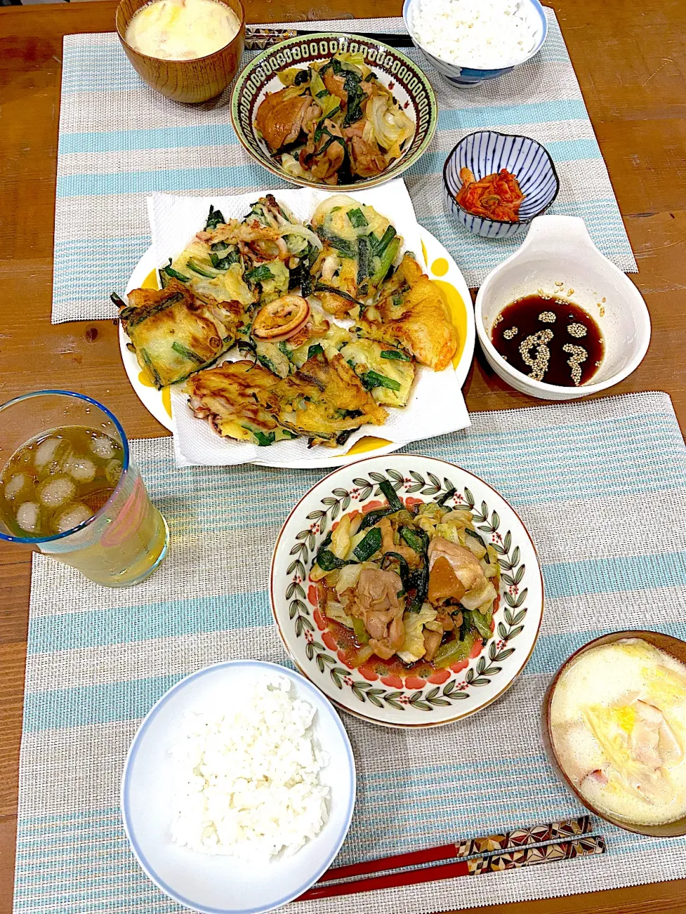 Snapdishの料理写真:海鮮チヂミと鶏ちゃん|たむろんさん