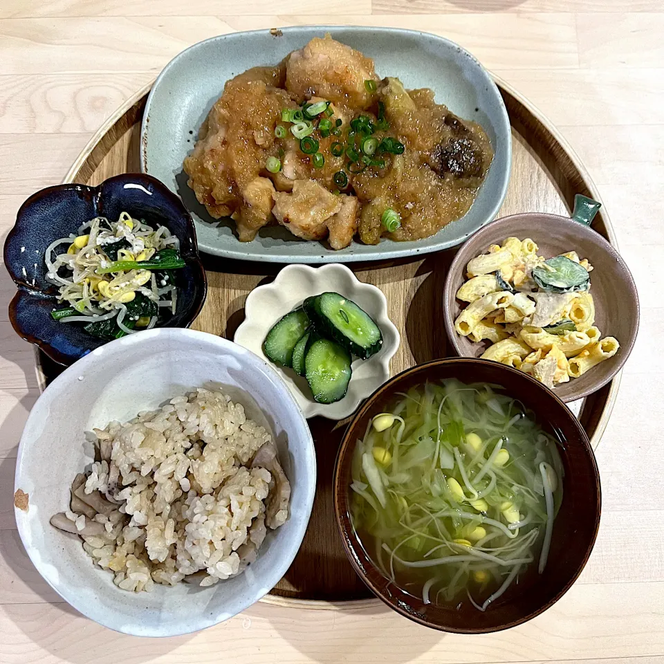 鶏肉のみぞれ煮献立♡|かなさん