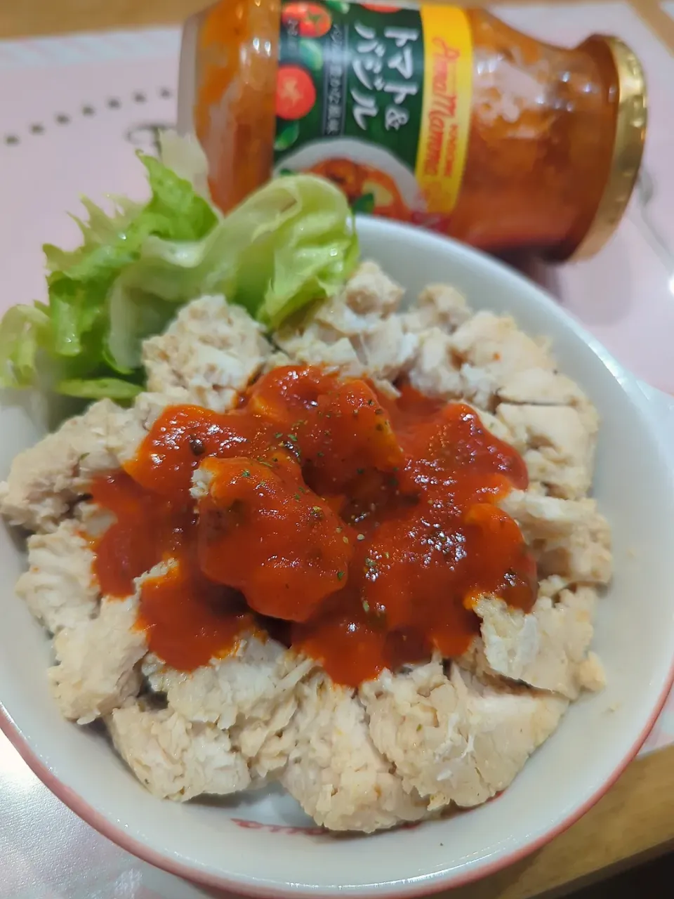 モニター当選したカゴメアンナマンマで手作りサラダチキンのトマト＆バジルソースがけ🍅😋|みぽりん♪さん