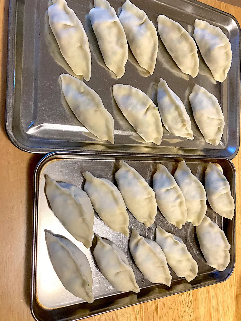 もち粉入りの皮でむっちりニラ餃子🥟20個包んだよ((´艸｀*))|さくたえさん