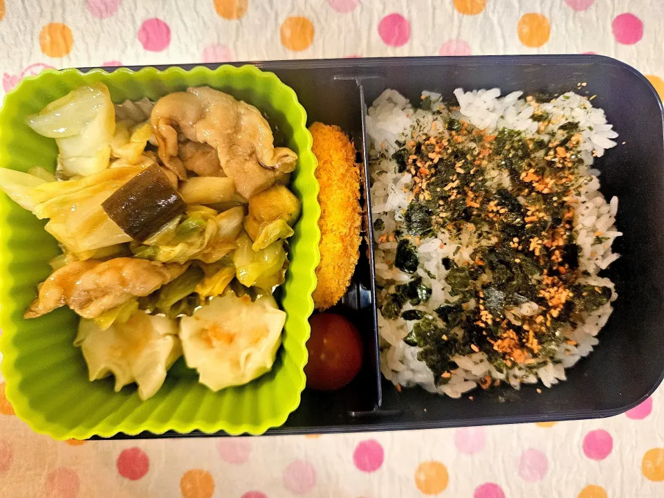 キャベツとなすと豚肉の炒め物❤️旦那さんお弁当❤️|かおるcitronさん