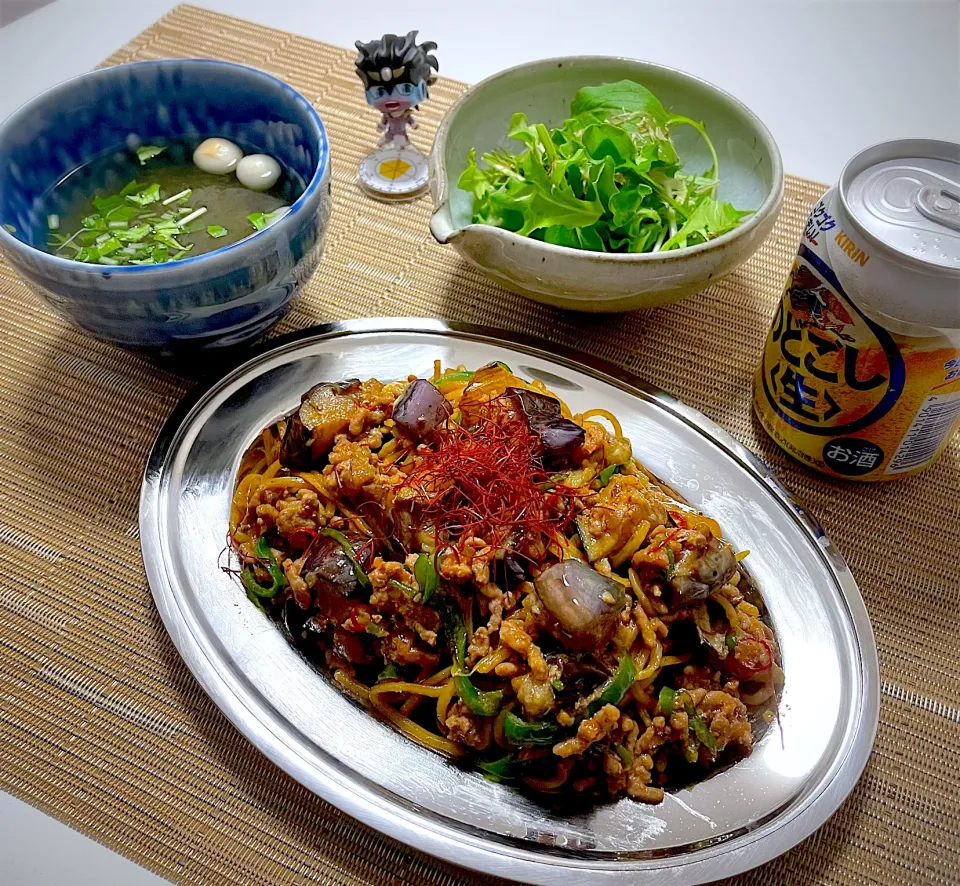 挽き肉と夏野菜のカレー焼きそば|アルティッチョさん